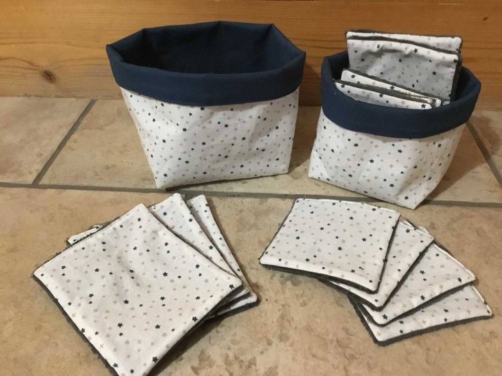 lingettes lavables et panières
