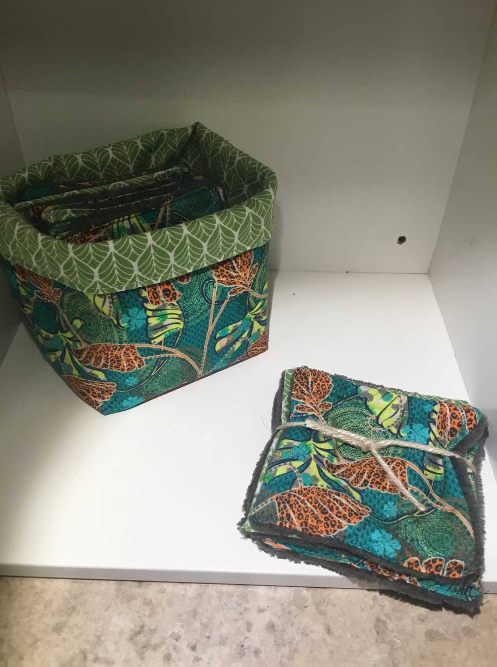 lingettes lavables et panières