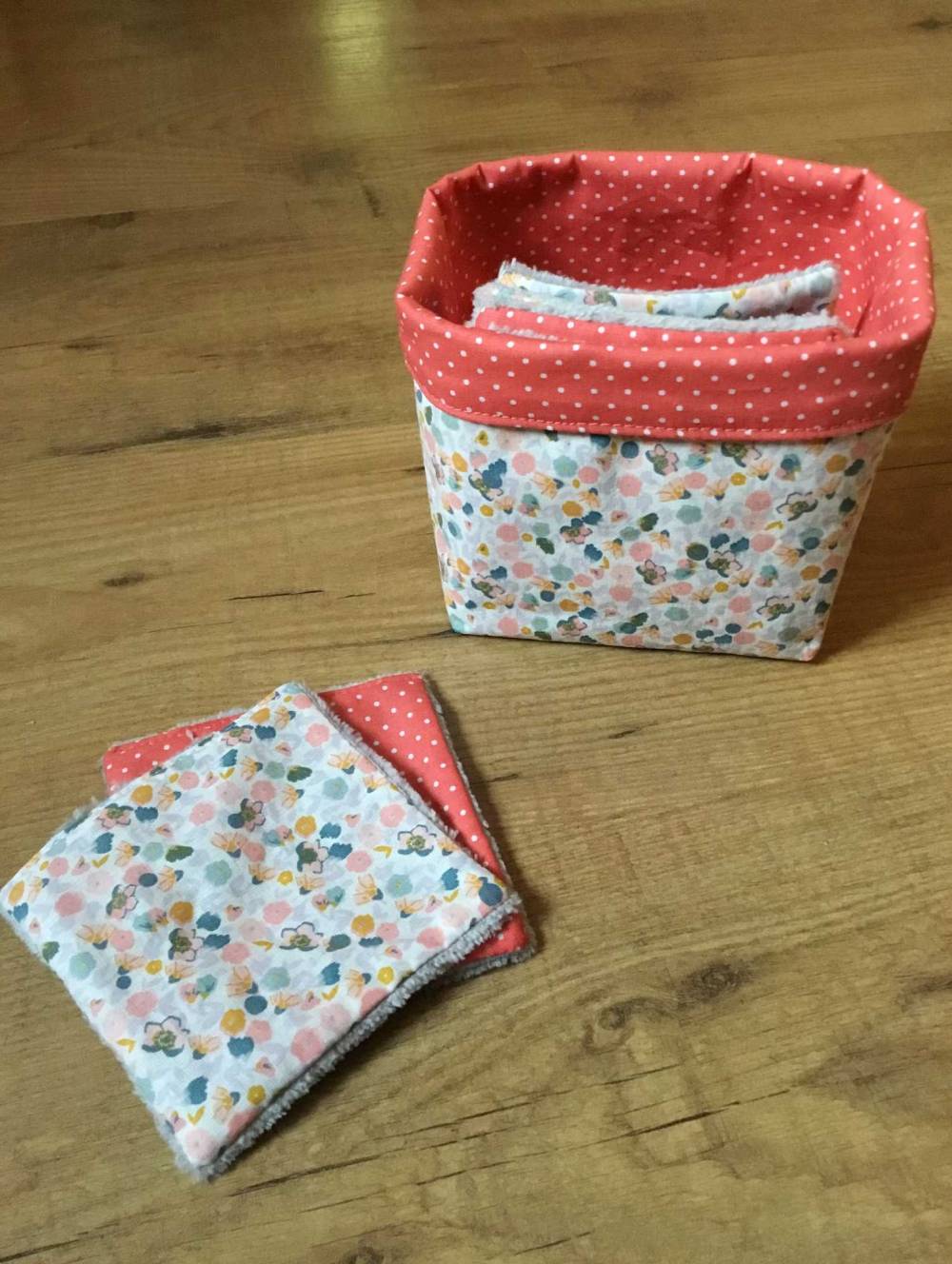 lingettes lavables et panières